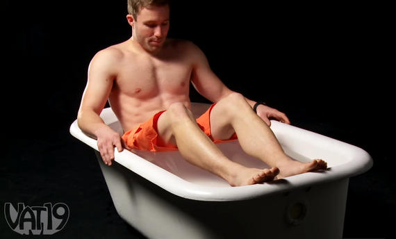 Watch a guy bathe in 500 pounds of 'liquid glass' putty