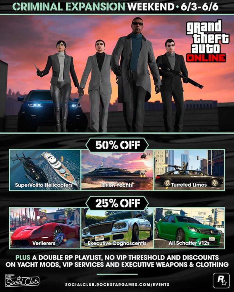 GTA 5's next weekend event offers cheap yachts and gun-equipped limos